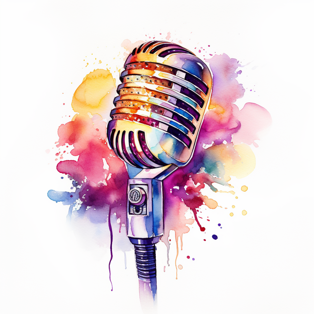 D&D watercolor art microphone icon