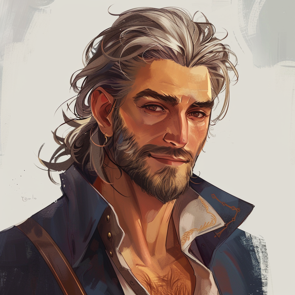 Older male pirate anime character