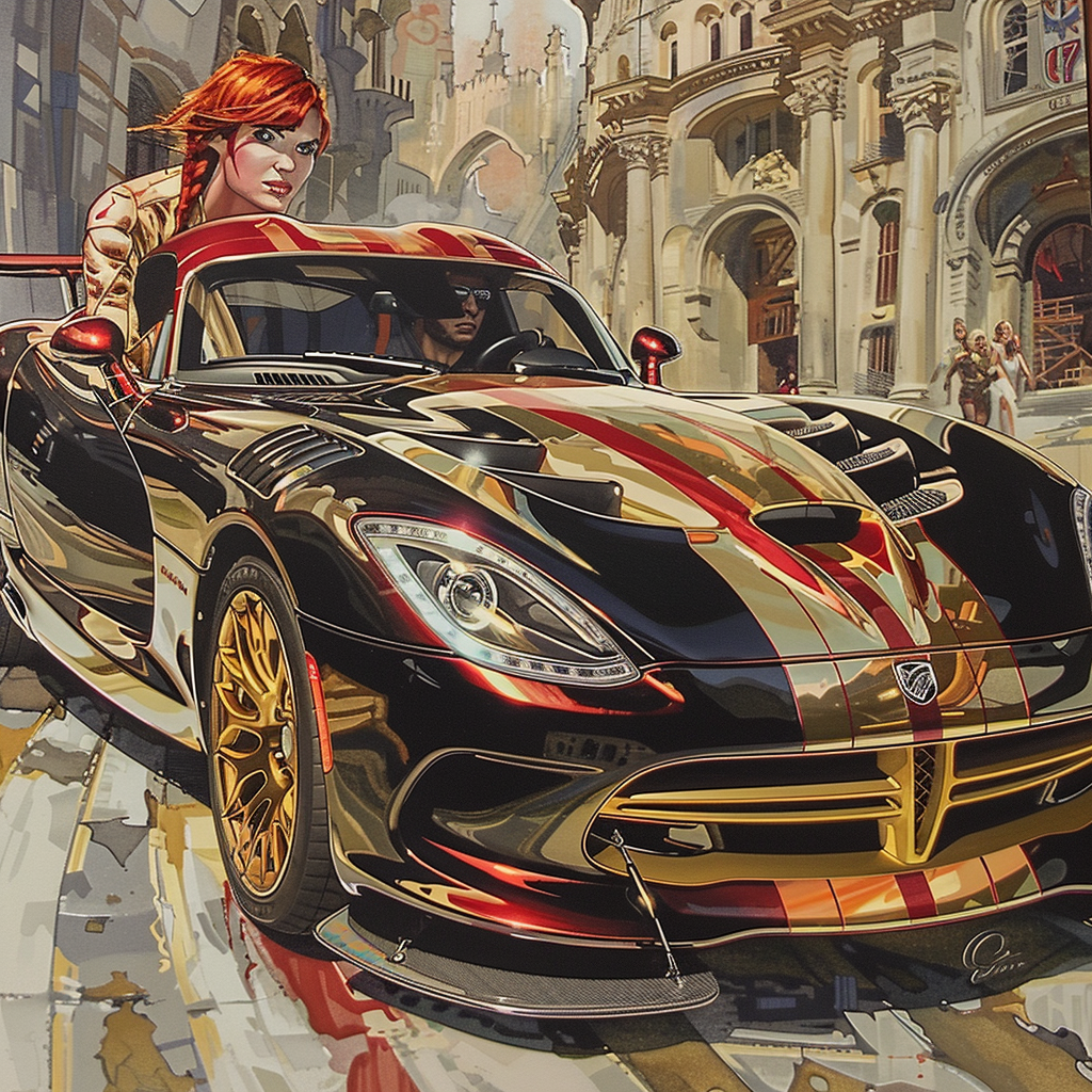 Dodge Viper Car J.C.Leyendecker