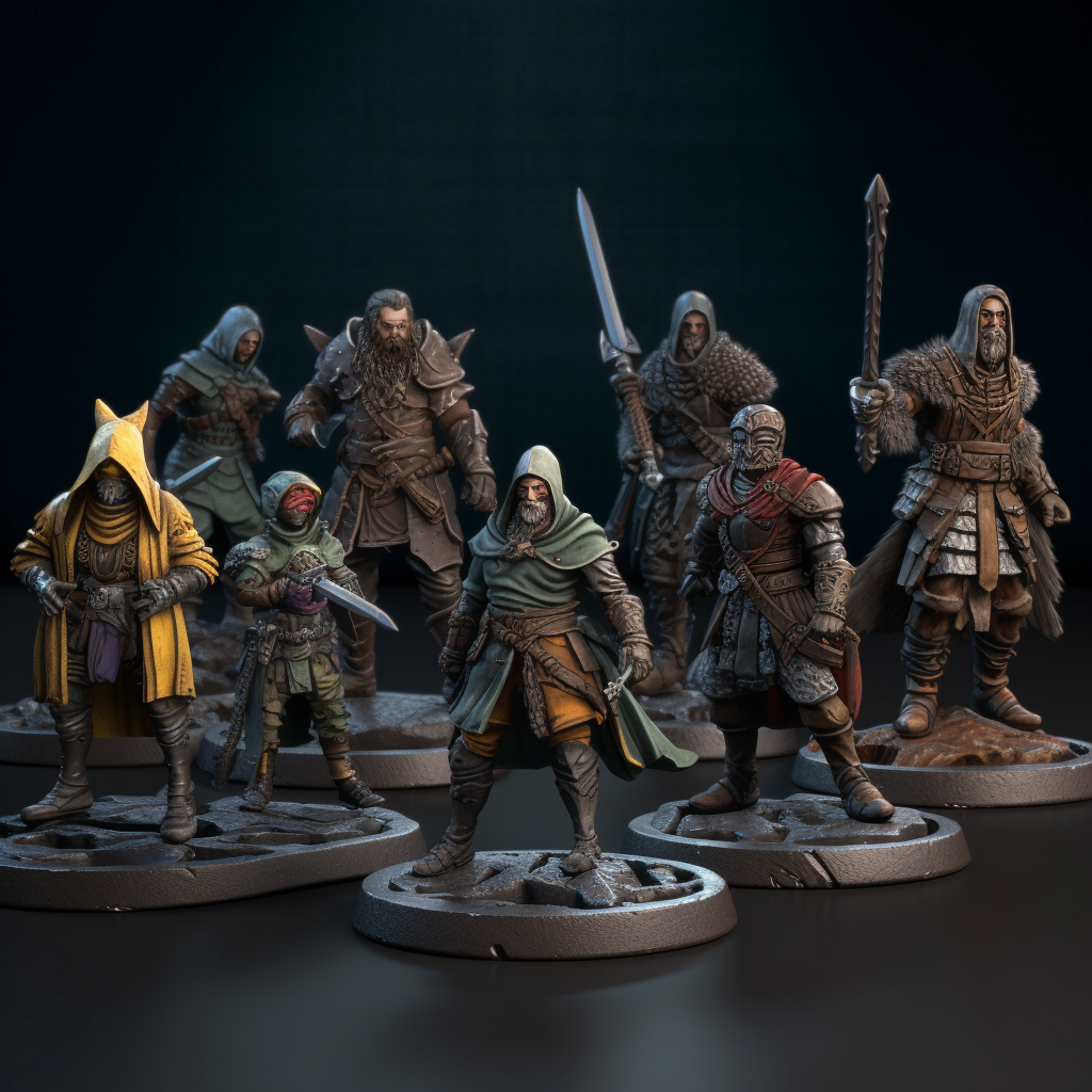 Colored DnD Miniature Heroes Render