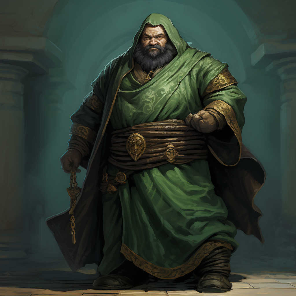 Occidental Monk in Dark Green Robes  ?