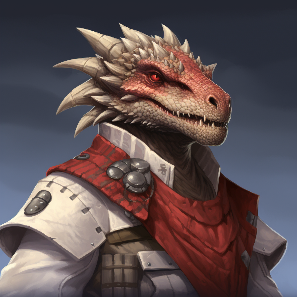 DND Red Dragonborn Medic Fighter