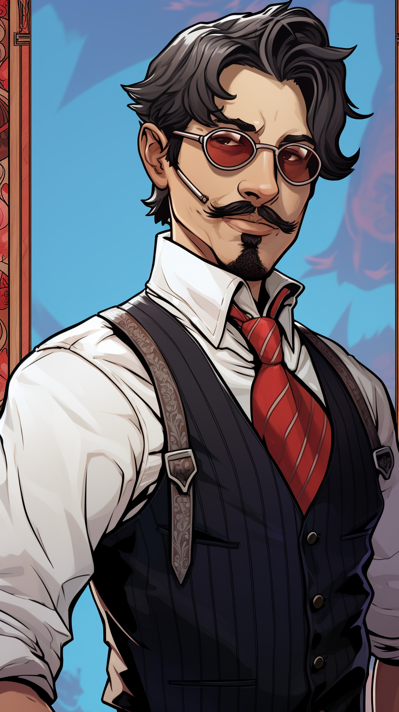 Smartly dressed D&D gentleman character