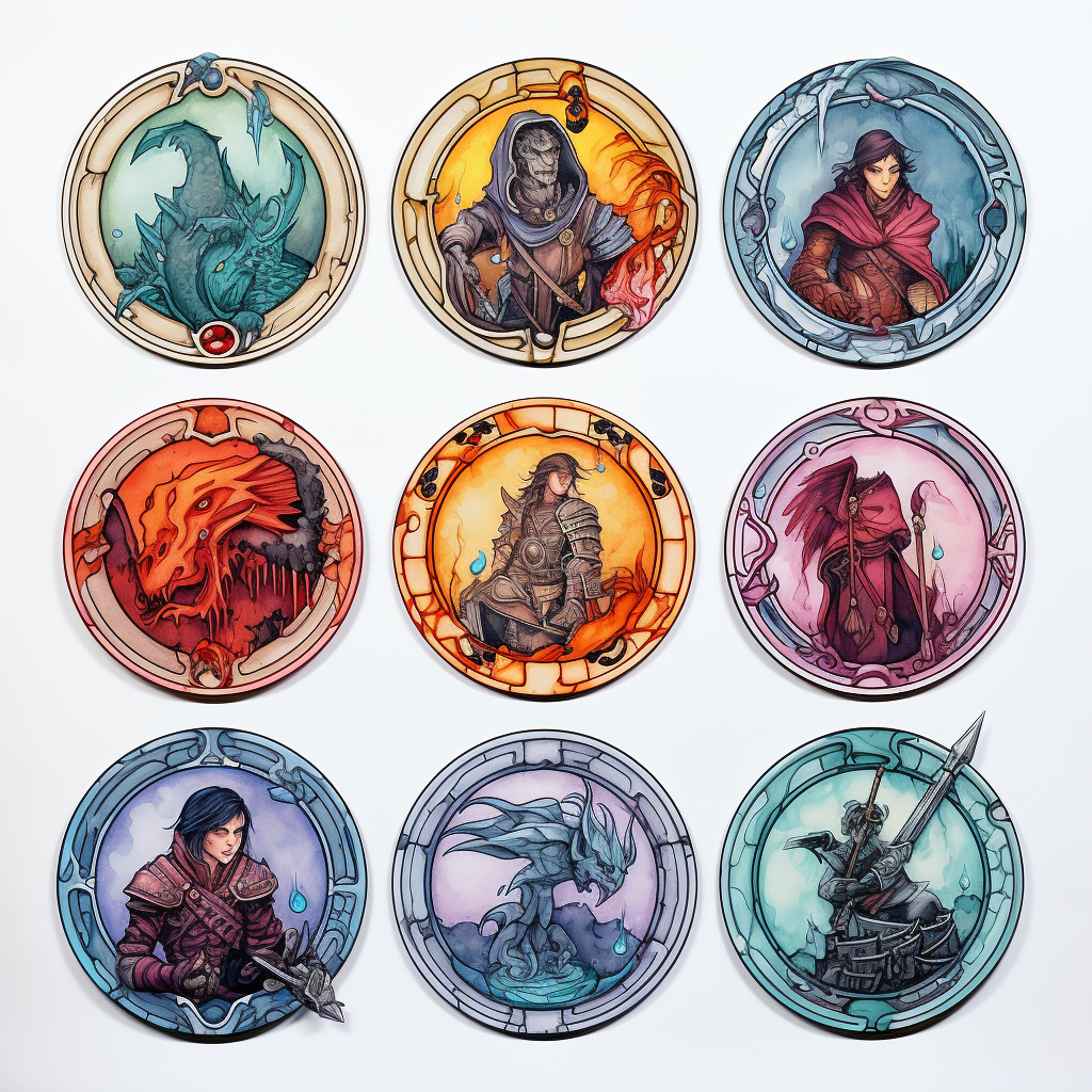 Colorful Dungeons & Dragons Tokens Artwork