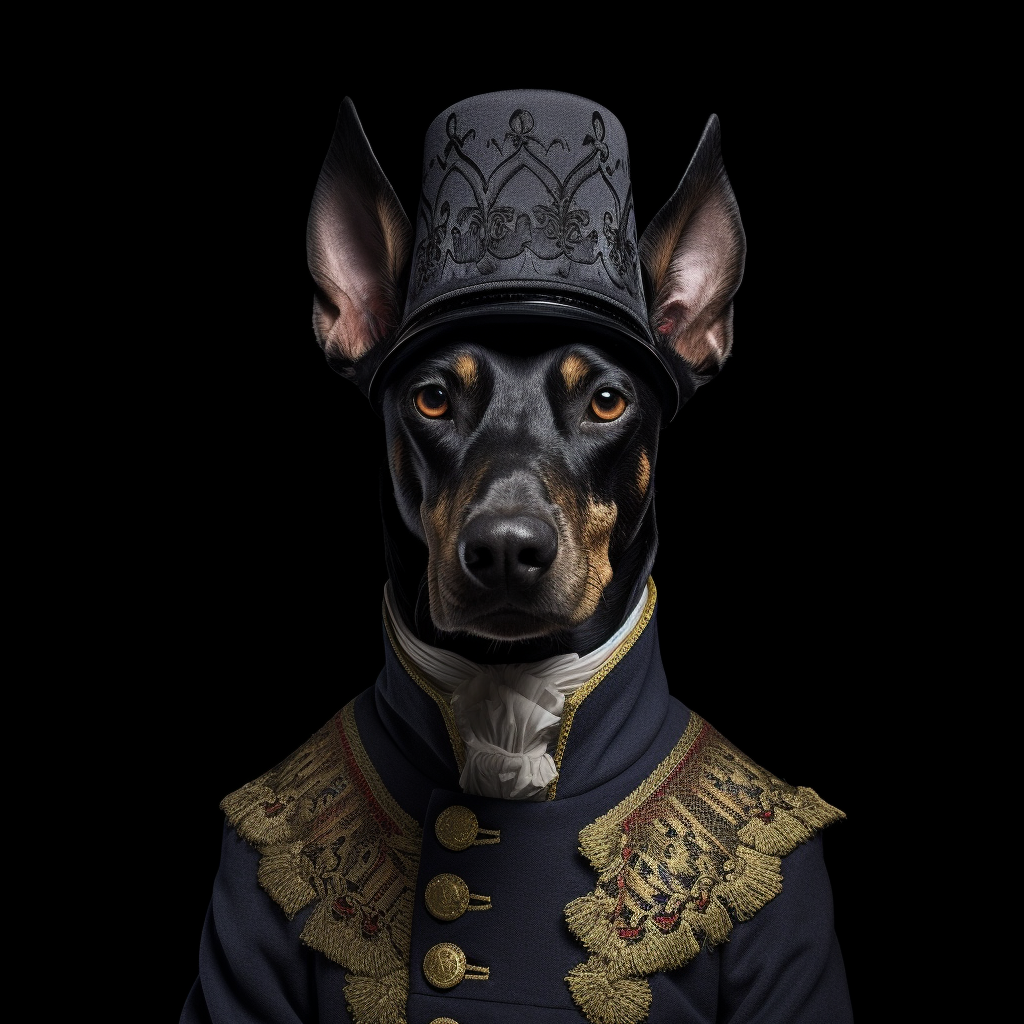 Half Doberman, Half Human in Victorian Attire