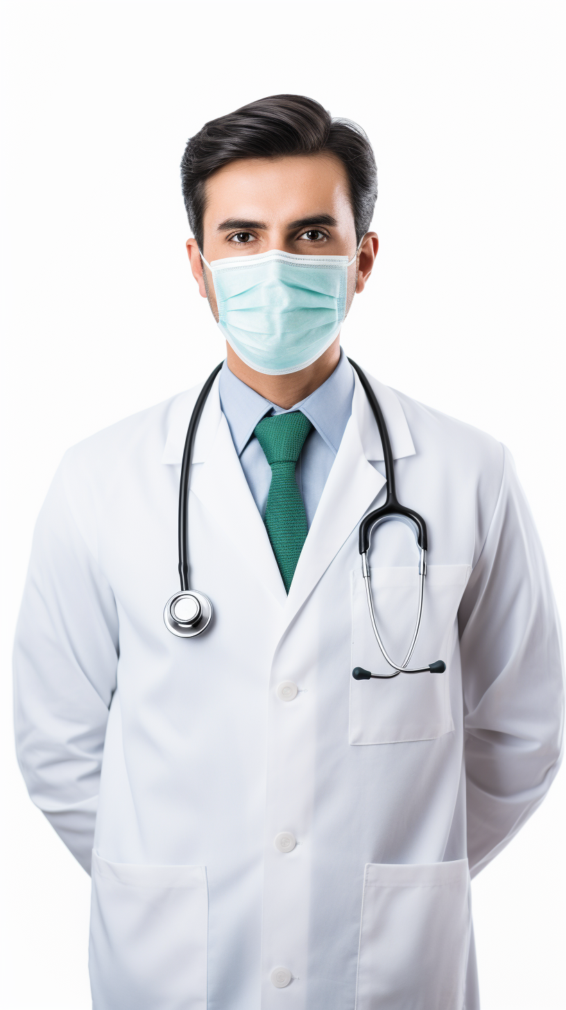 Doctor in Mask on White Background