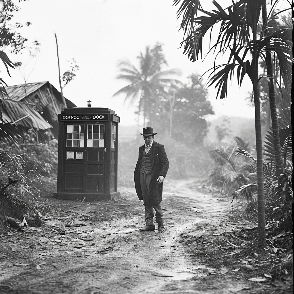 Doctor Who exploring Thai farming village in 1905