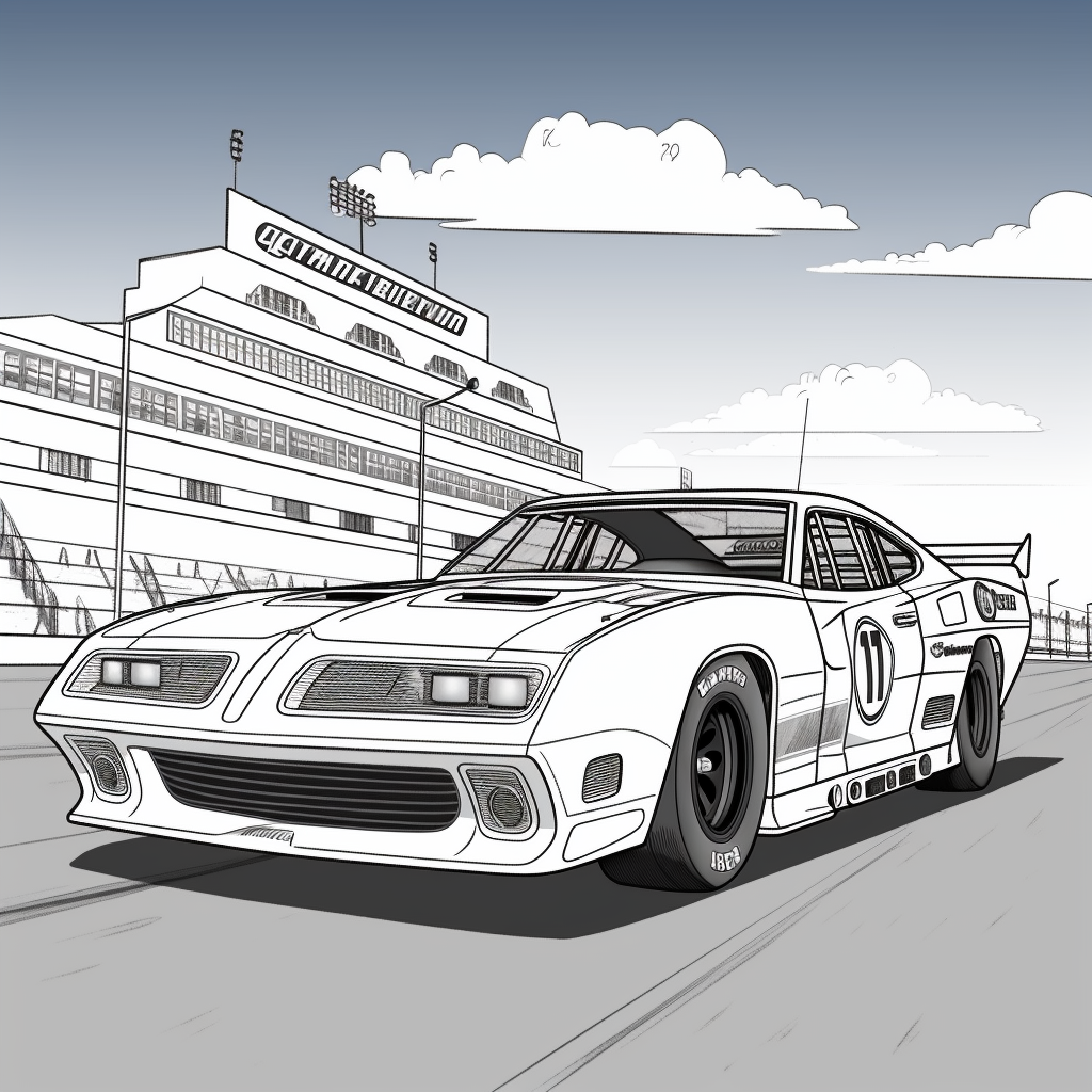 Black-line Coloring Page of Dodge Charger Daytona