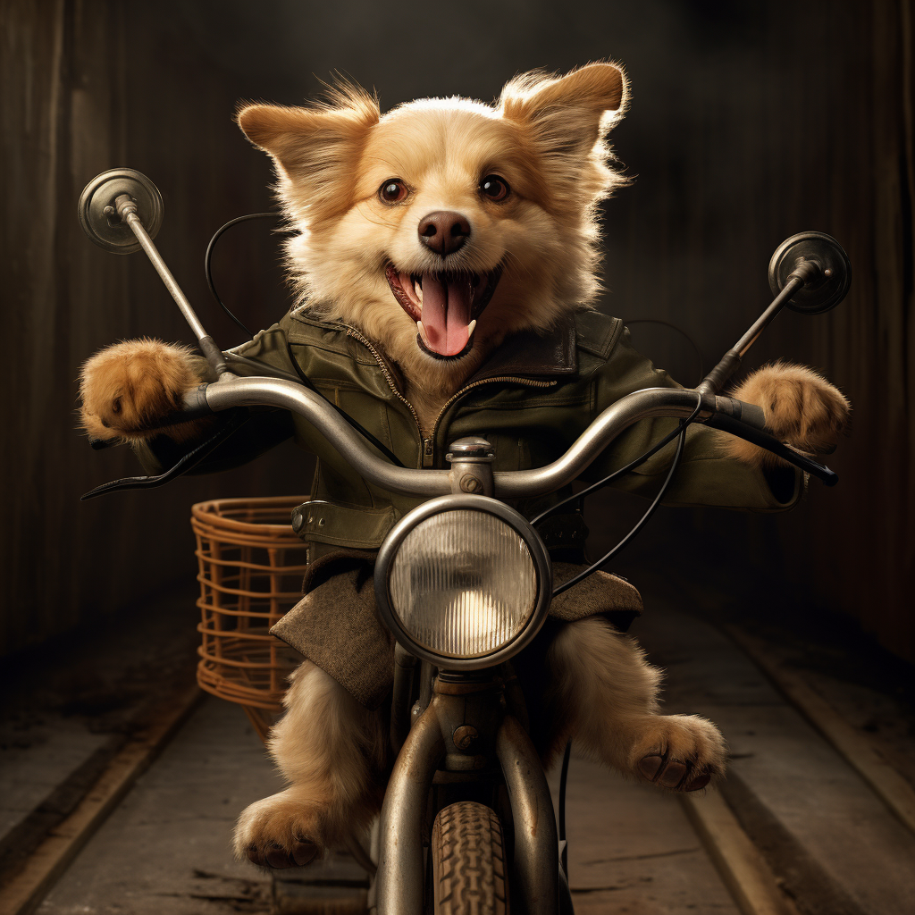 Dog on Bicycle Picture