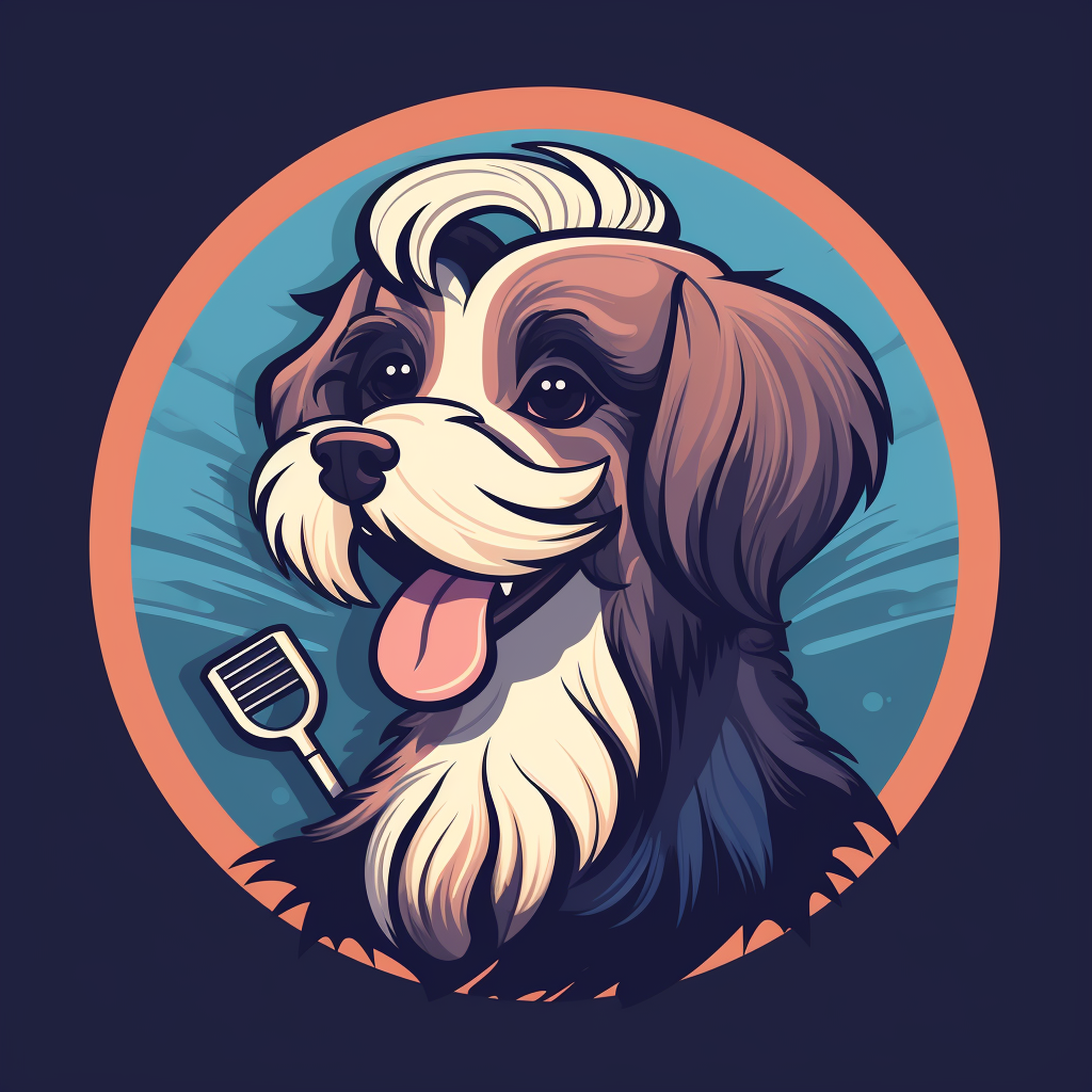 Playful dog groomer logo vector