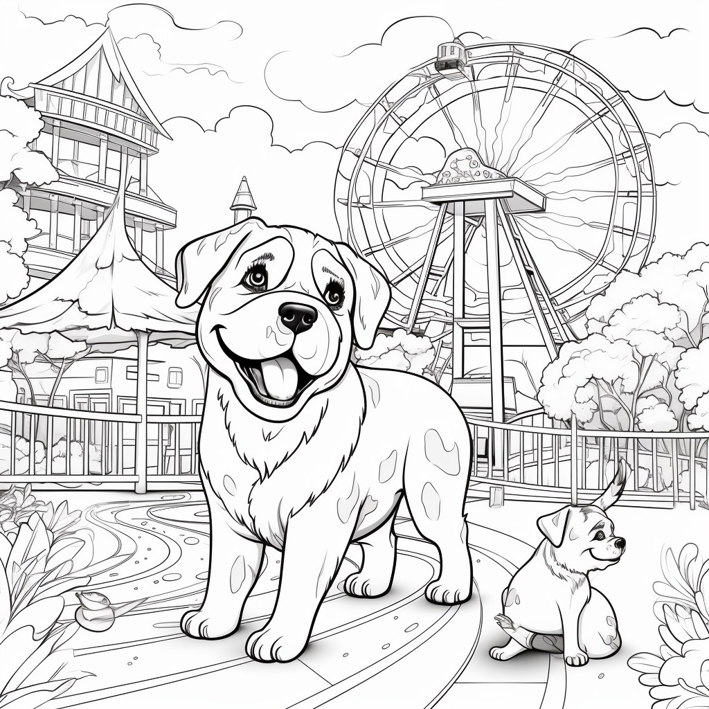 Dog Playground Coloring Book