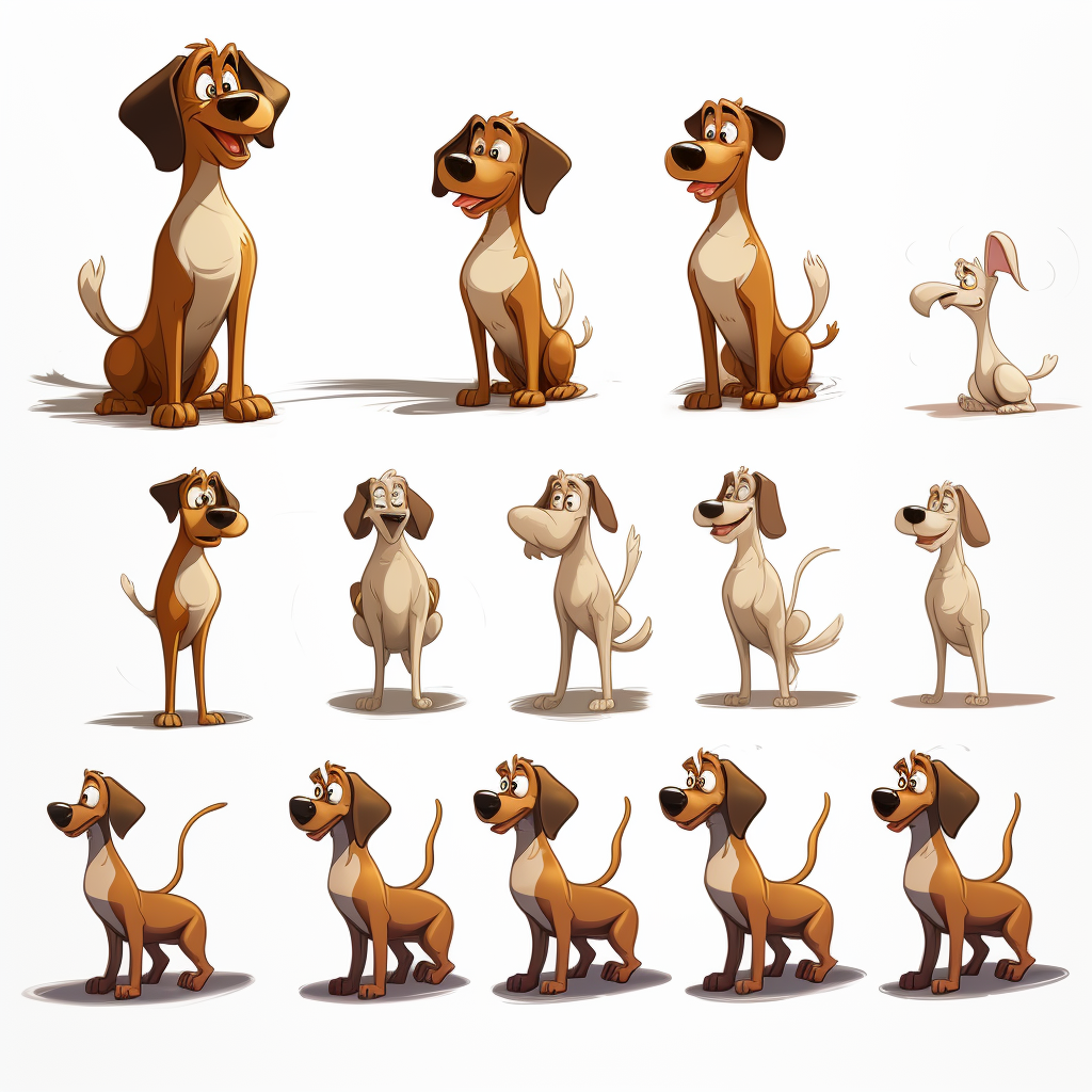 Dog standing in Rayman art style