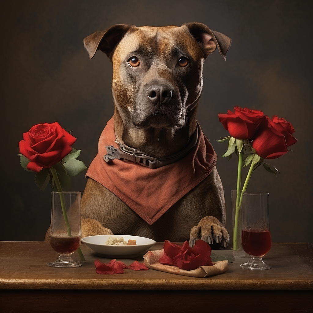 Cute dog celebrating Valentine's Day