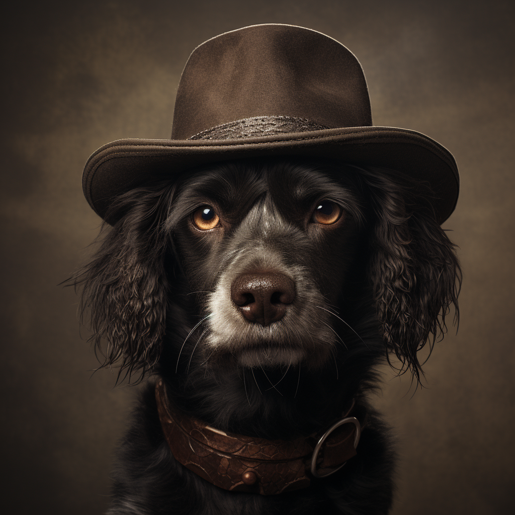 Dog wearing a hat