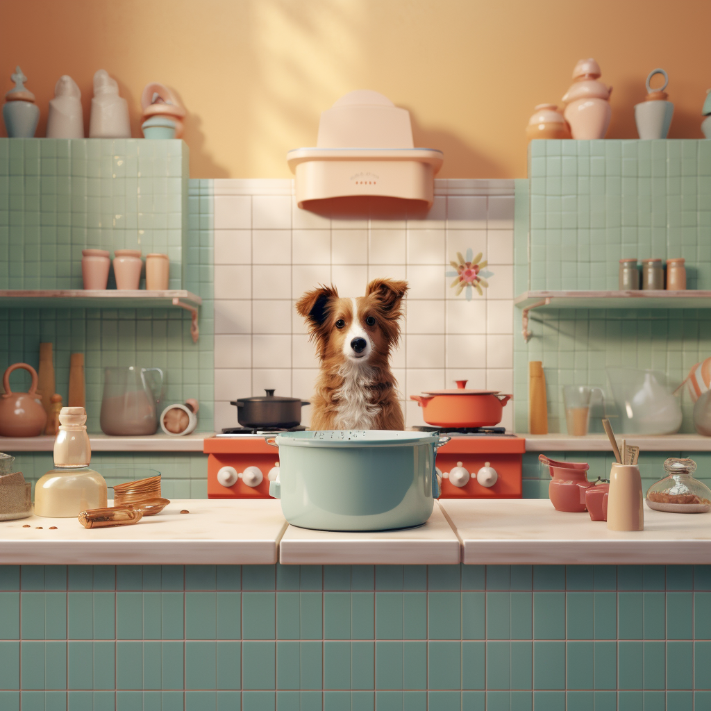 Adorable Chef Dog Cooking Bone Broth