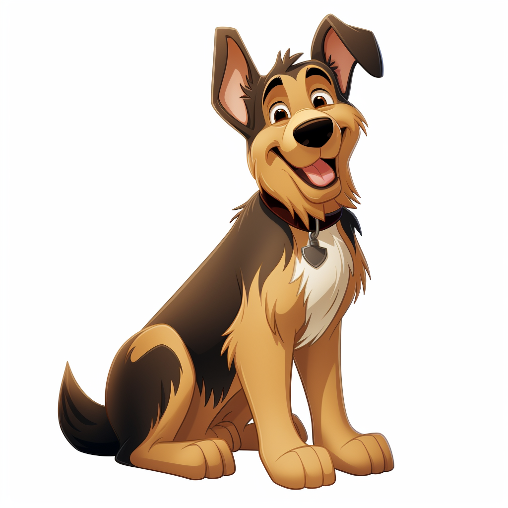 Full Body German Shepherd in Disney Style