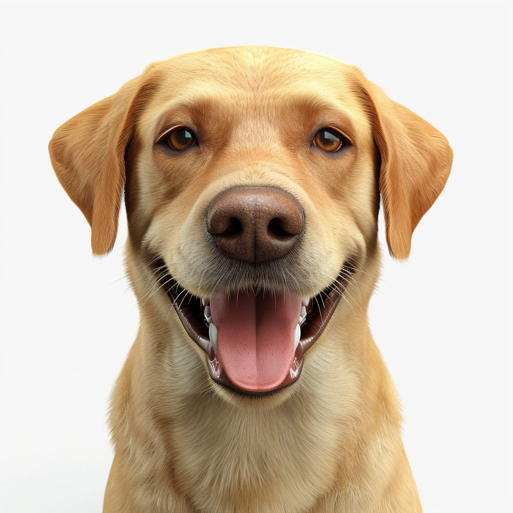 Labrador breed dog happy camera