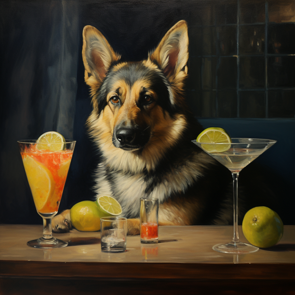 Charming Dog Enjoying a Martini