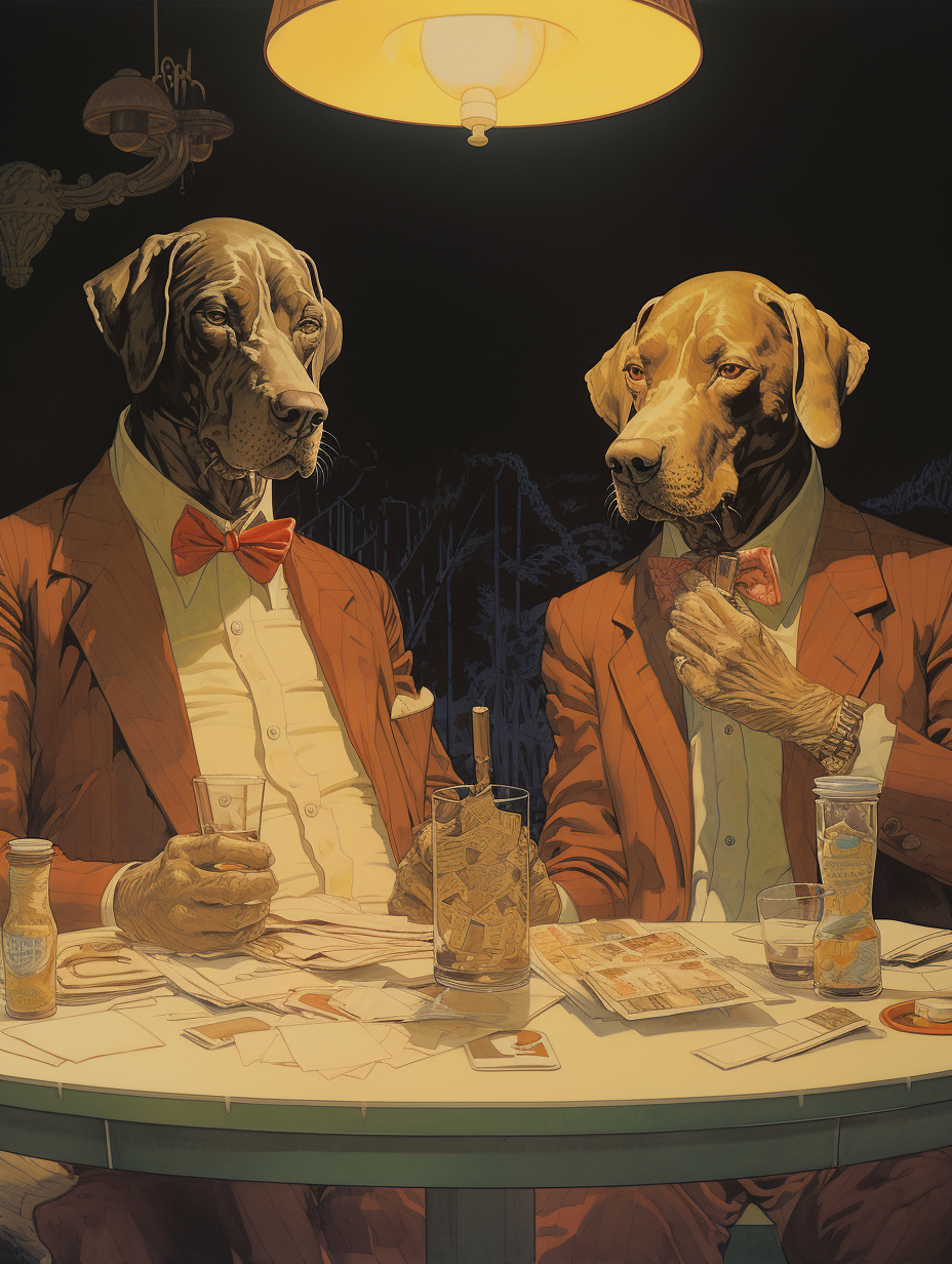 Dogs Playing Poker Painting Artwork