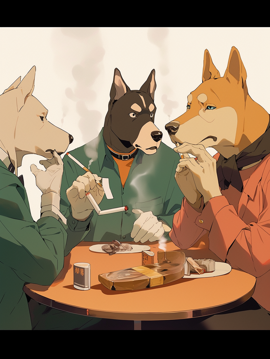 Expressive artwork of Dogs Playing Poker