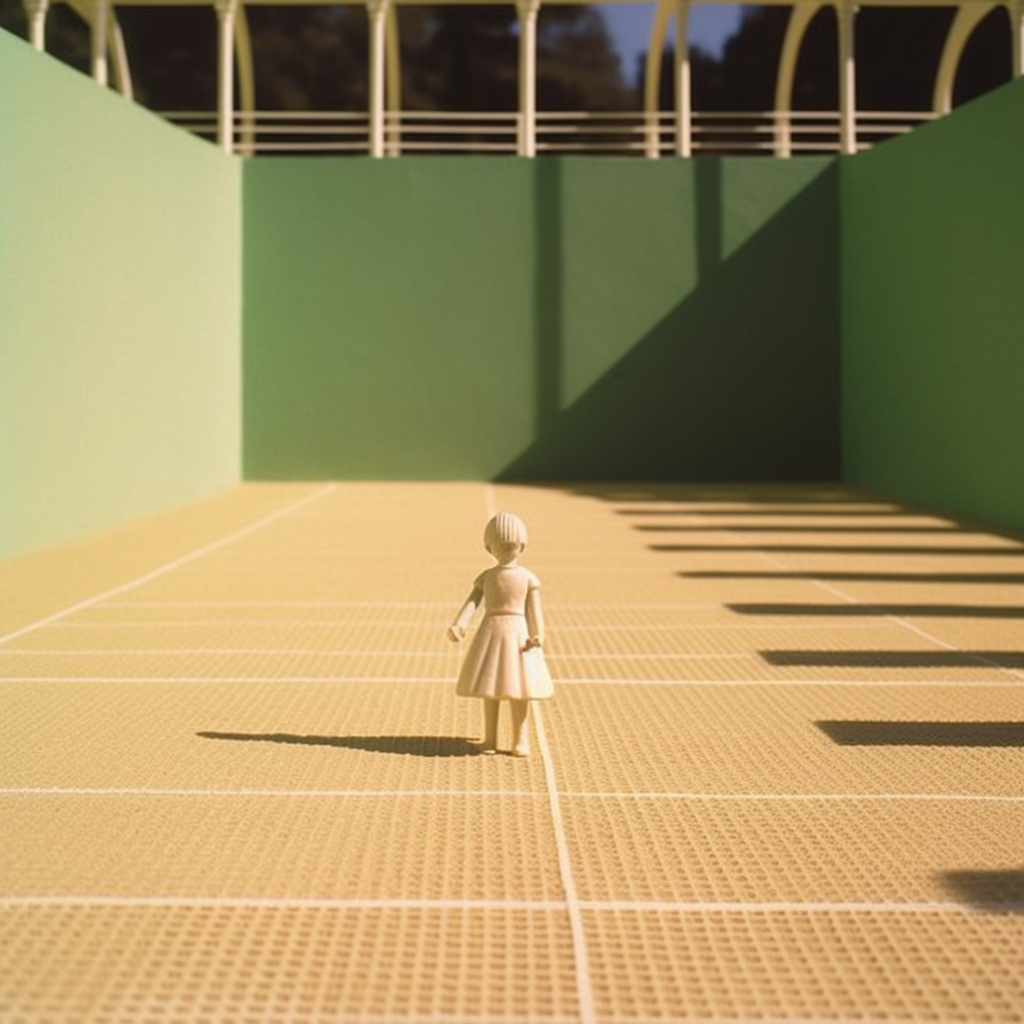 Doll Ornament in Spectrum Color Tennis Court