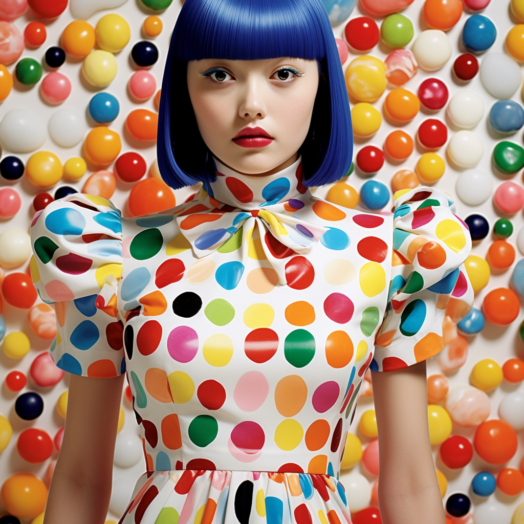 Colorful dress inspired by Dolly Mixtures