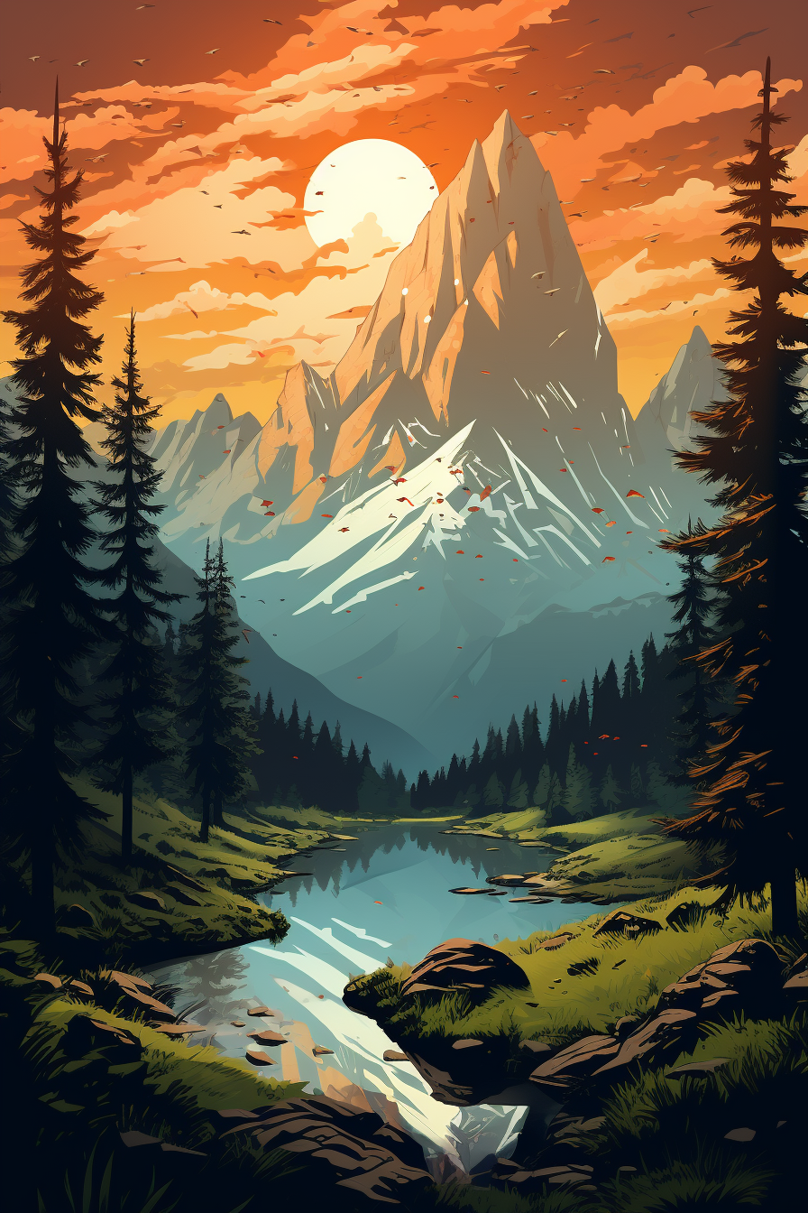 Dolomites Italy in vector art