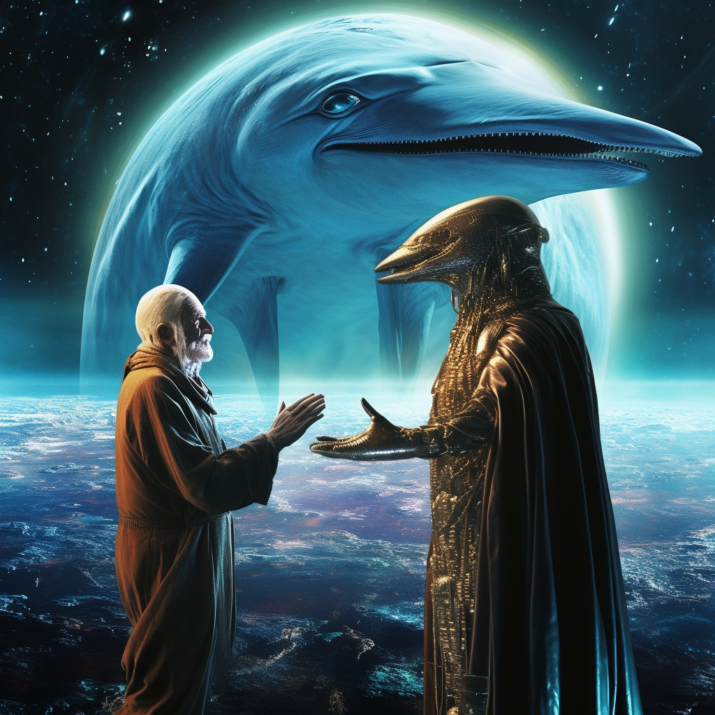 Highly Evolved Dolphin Greets Alien Visitor