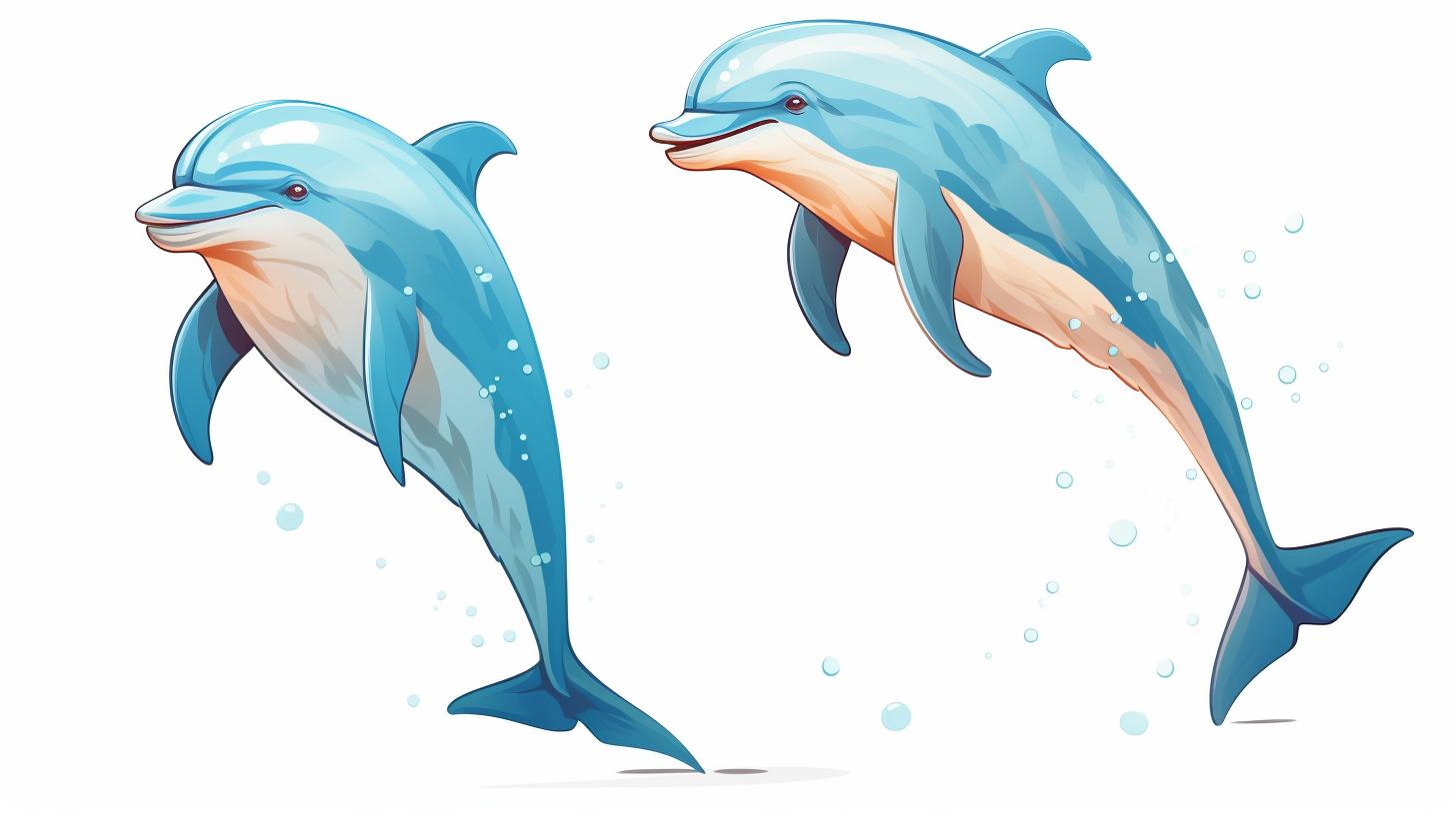 Beautiful Dolphin Vector Swimming