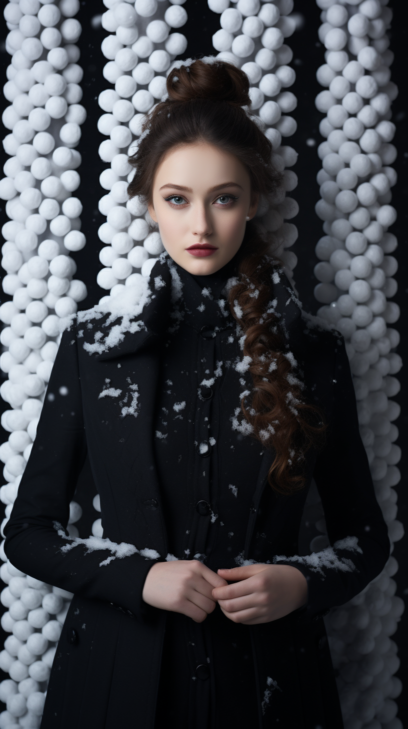 Creative domino effect and snowballs portrait