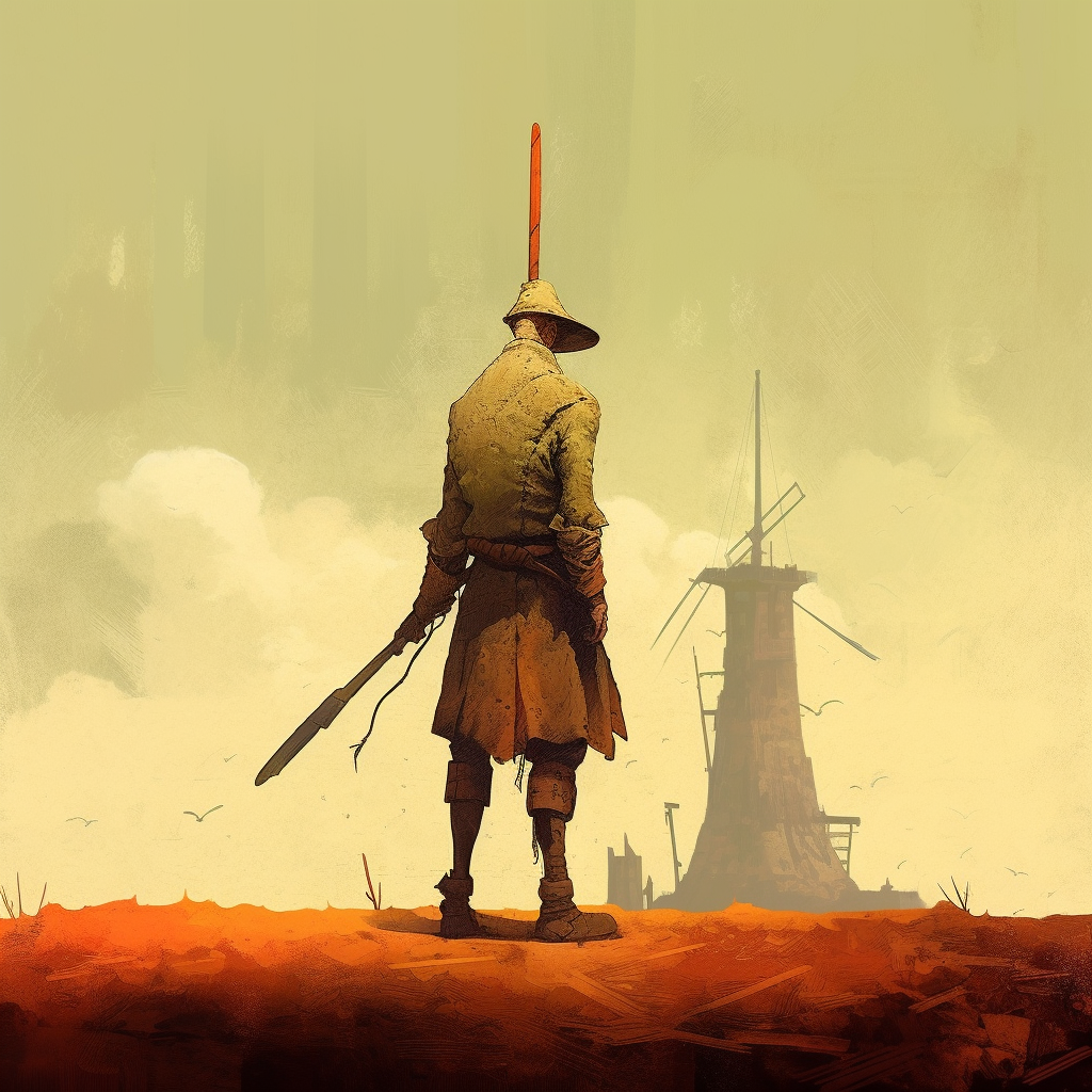 Minimalist illustration of Don Quijote