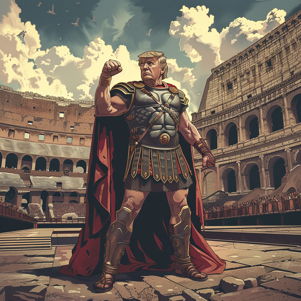 Donald as Gladiator in Colosseum