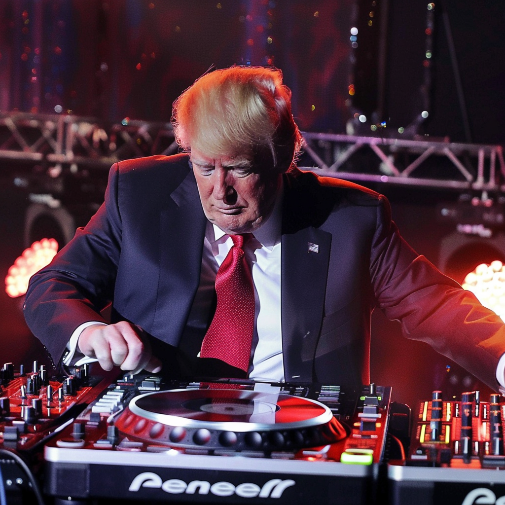 Donald Trump DJing EDM festival