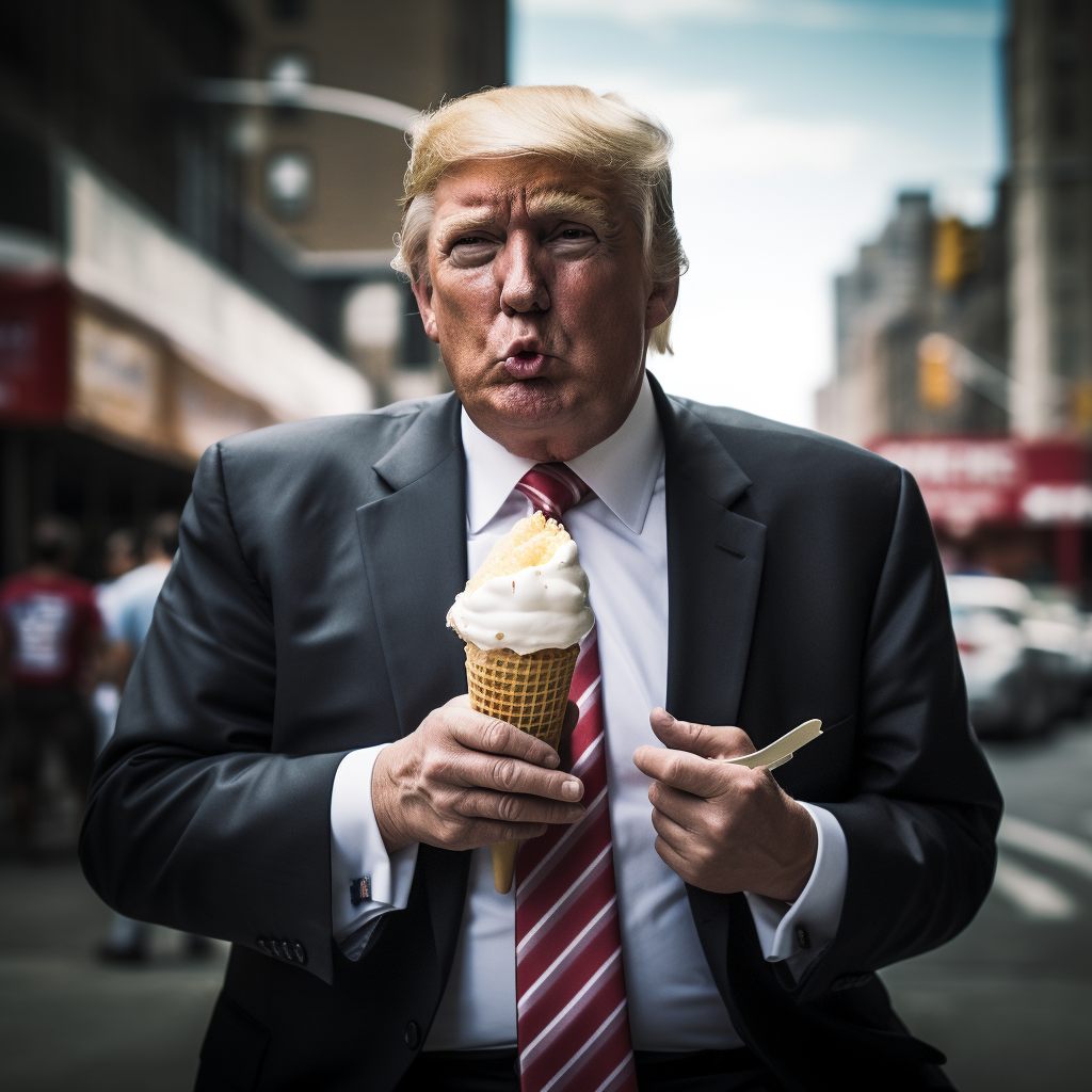 Donald Trump enjoying ice cream