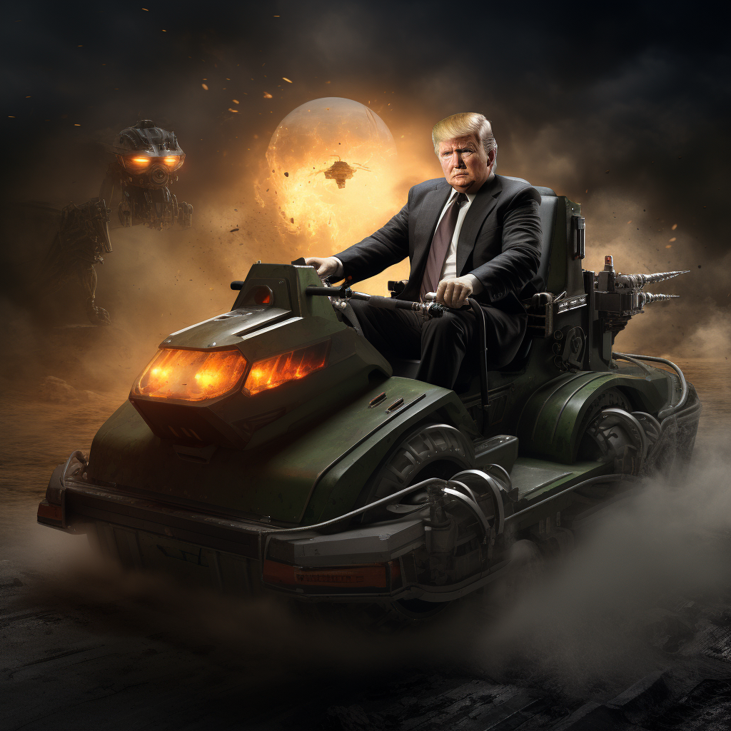 Donald Trump in Electric Tank