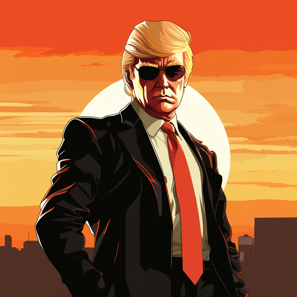 Illustration of Donald Trump as a GTA character