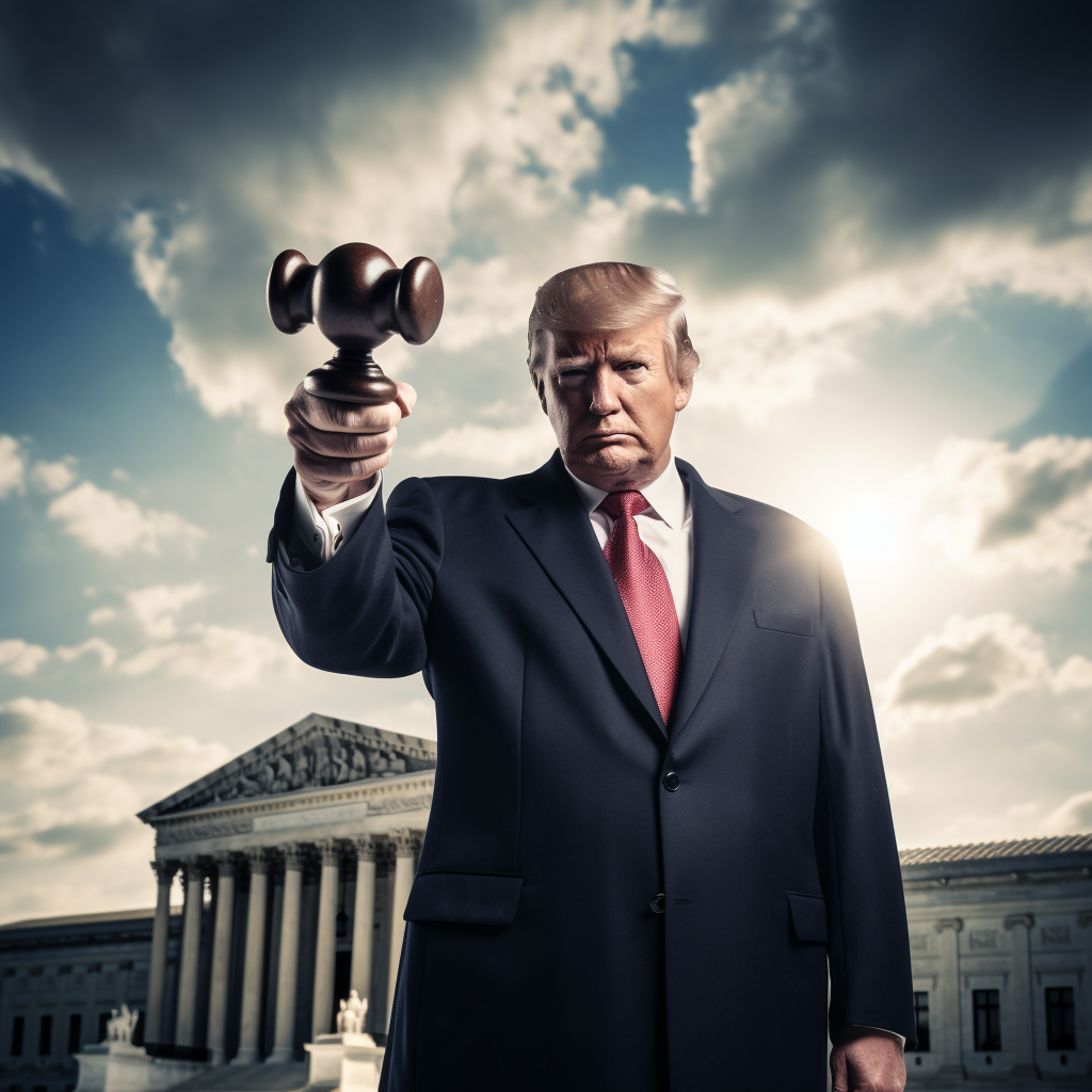 Donald Trump holding judicial gavel at Capitol