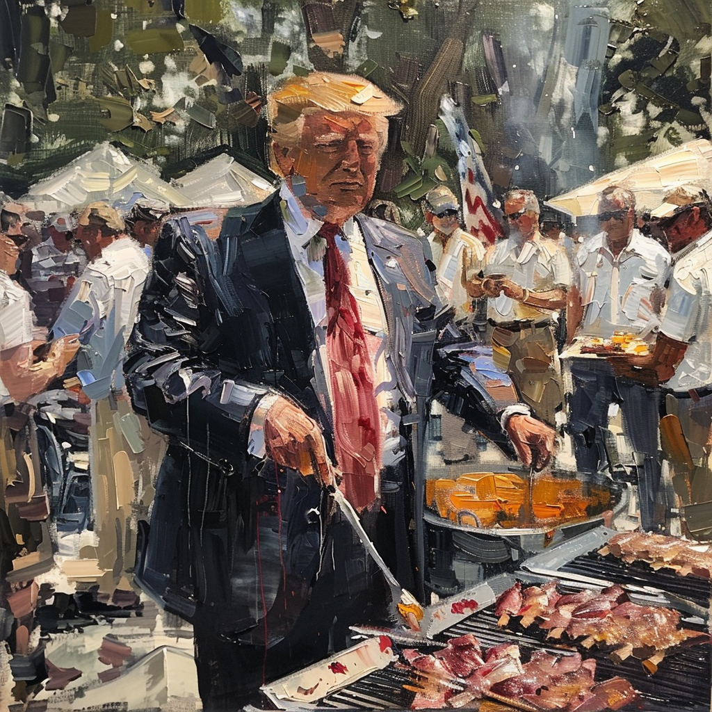 Donald Trump BBQ Painting Art