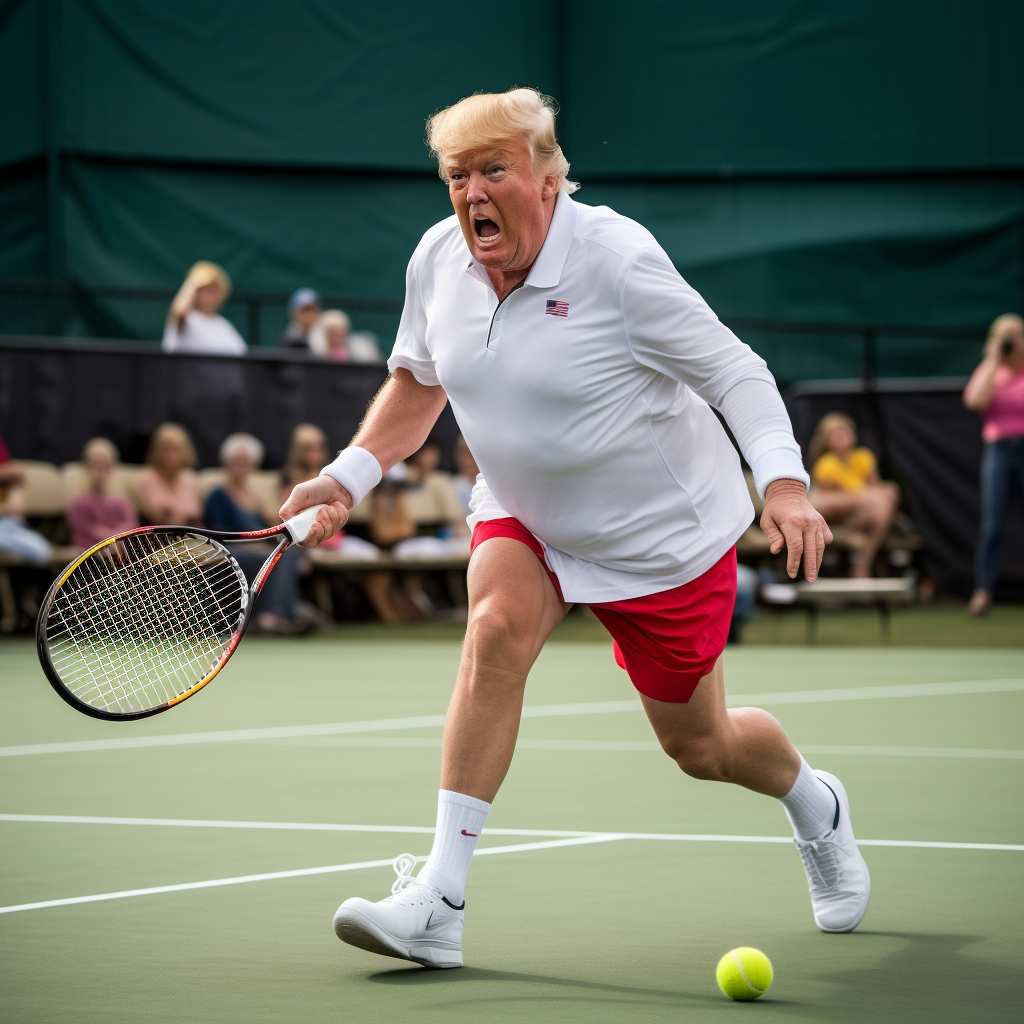 Donald Trump playing tennis