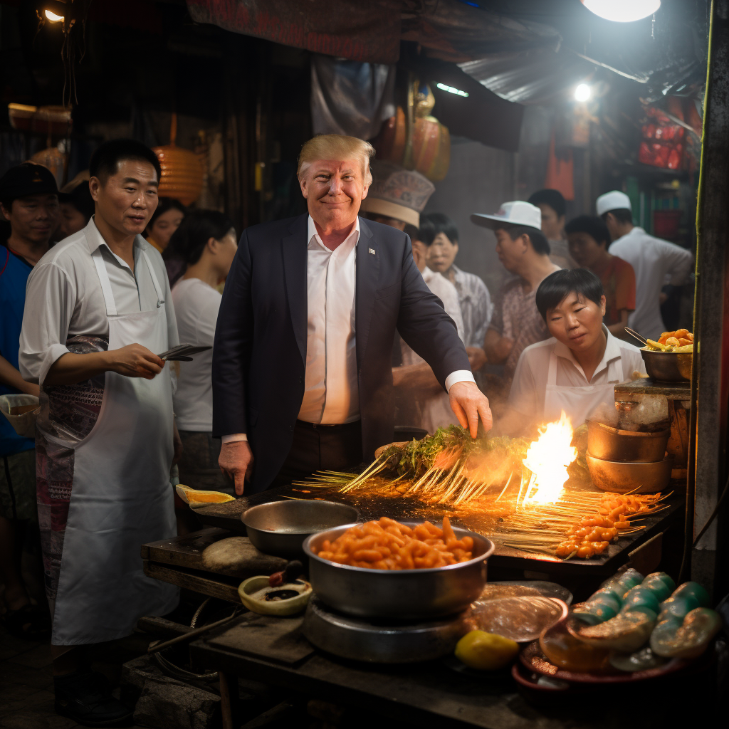 Donald Trump as Vietnamese Street Food Chef