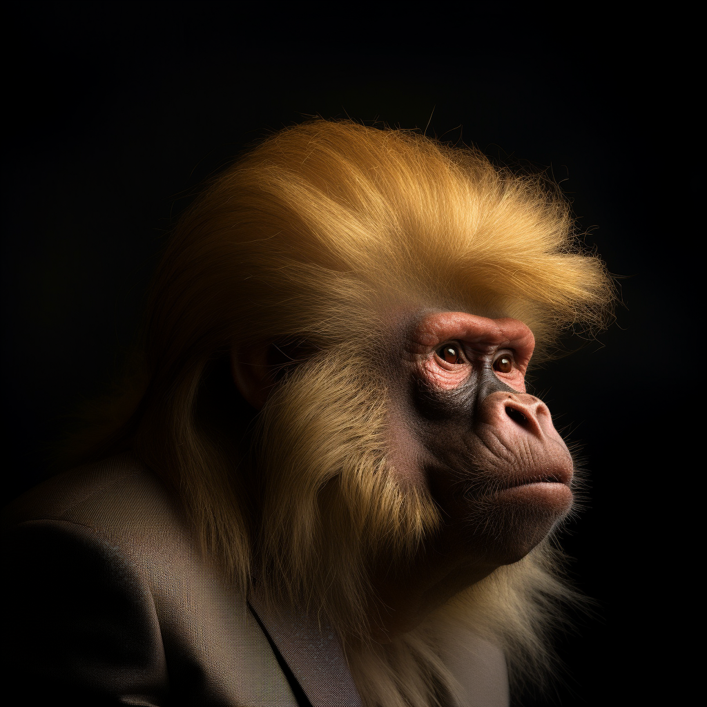 Donald Trump depicted as a baboon