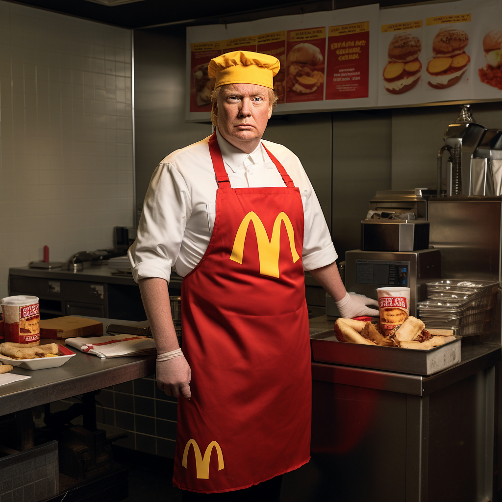 Donald Trump in Burger King uniform