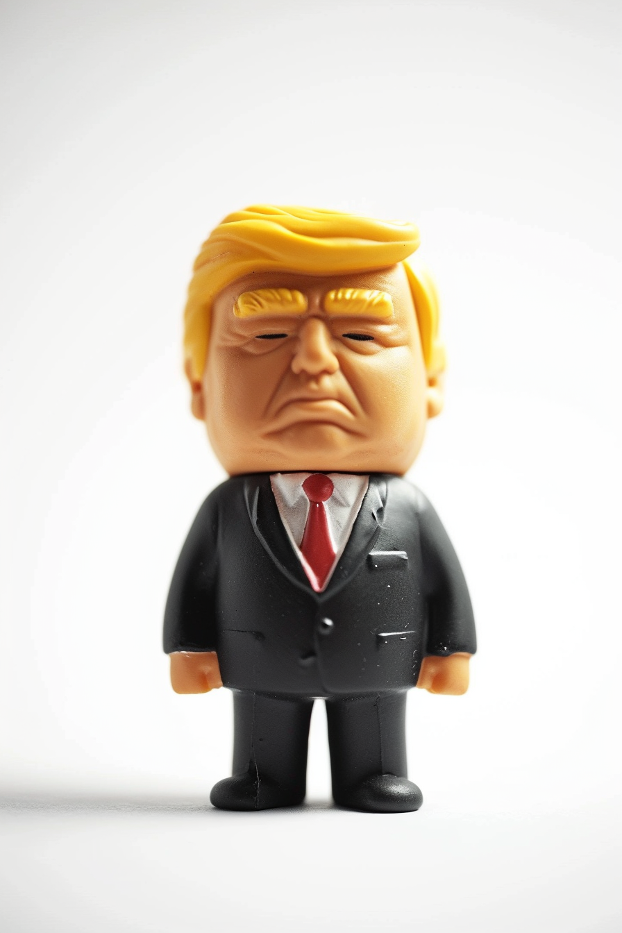 Donald Trump cute figurine on white background