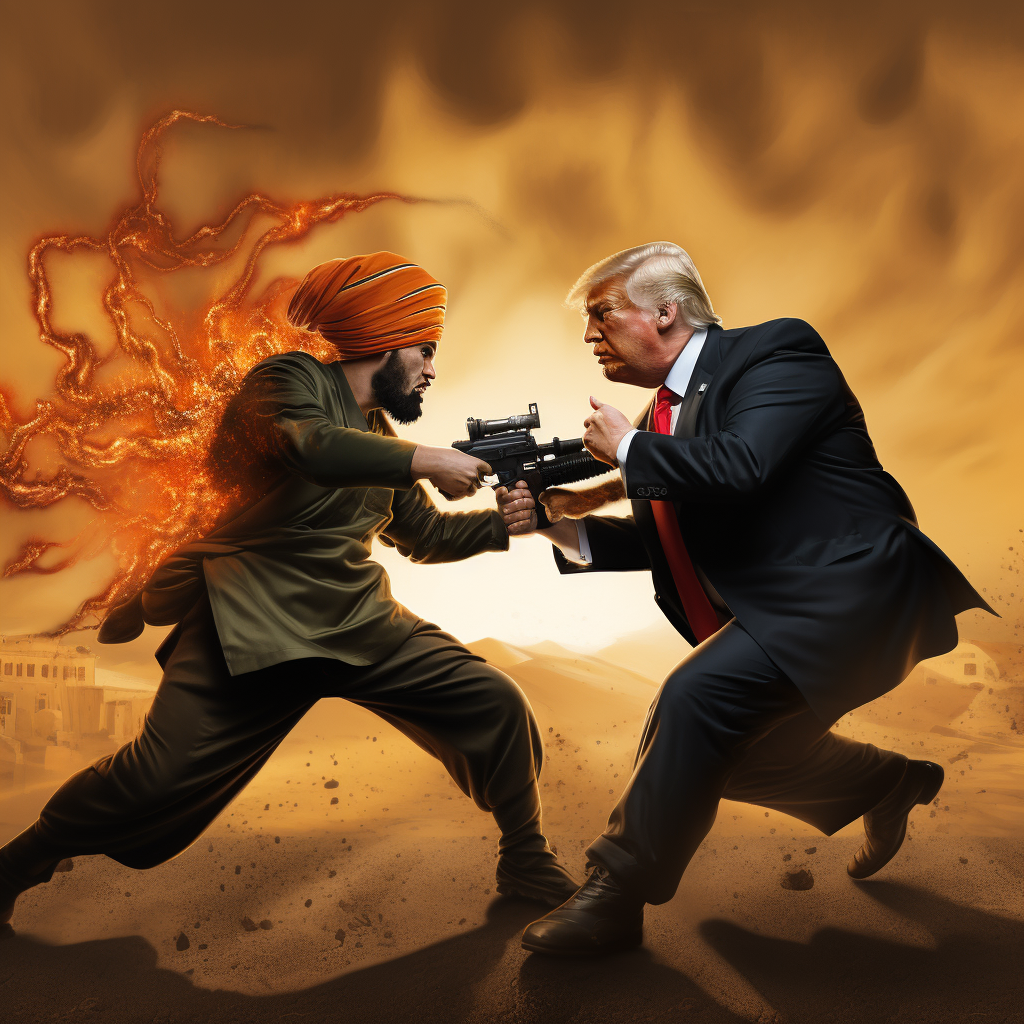 Donald Trump fighting HAMAS terrorists heroically