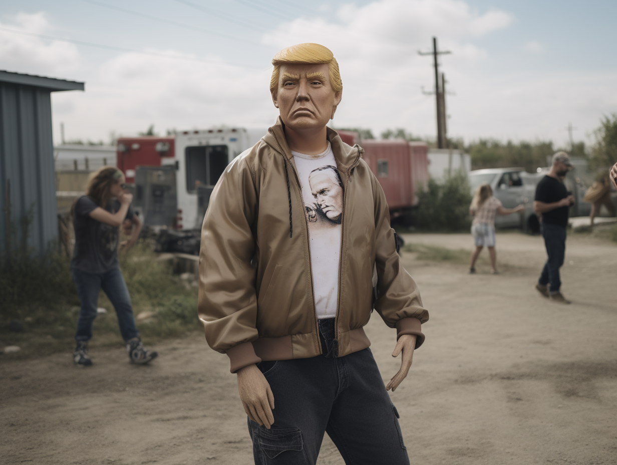 Dirty Teenage Girl Sculpting Donald Trump Statue