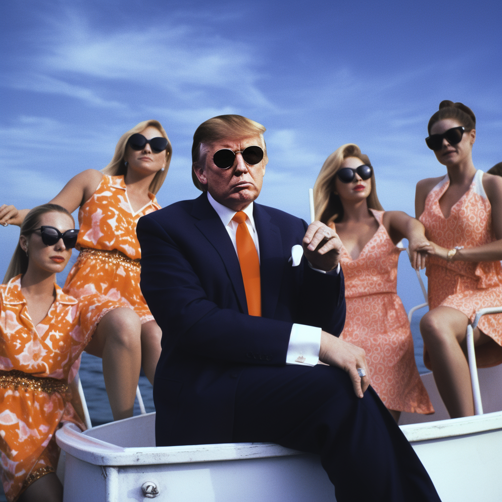 Donald Trump with Women in Bathing Suits