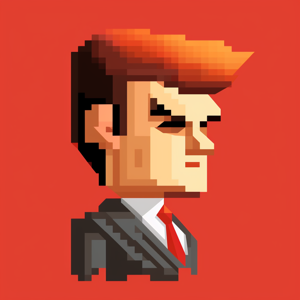 Donald Trump in 8-bit pixel art