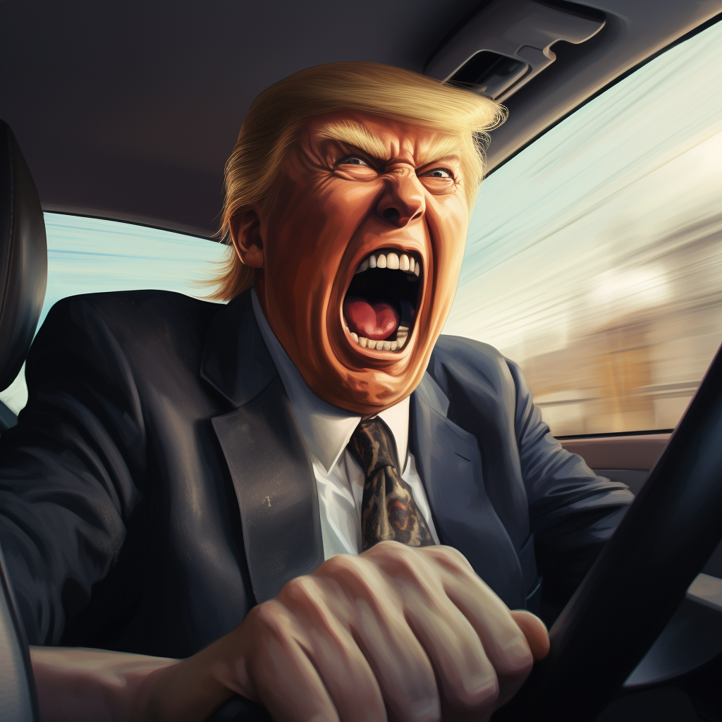 Donald Trump expressing road rage