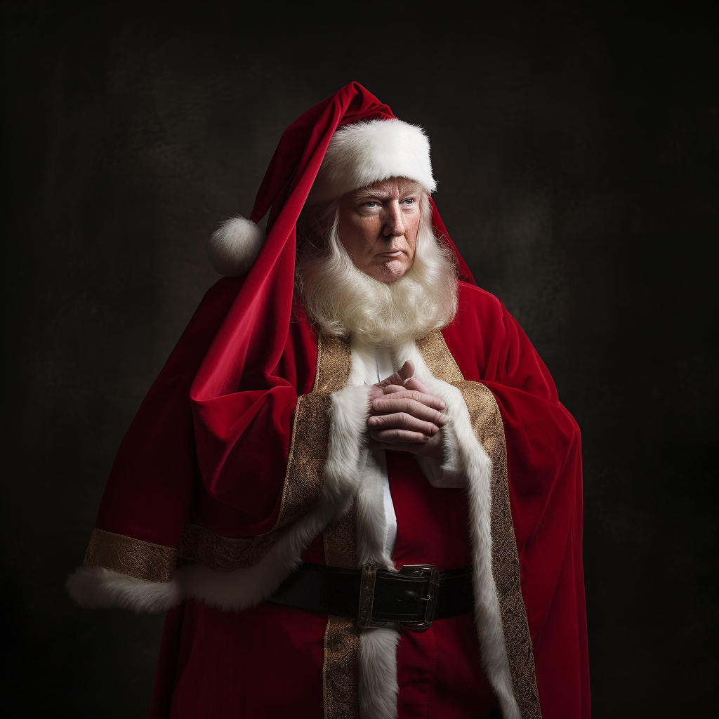 Donald Trump dressed as Santa Claus