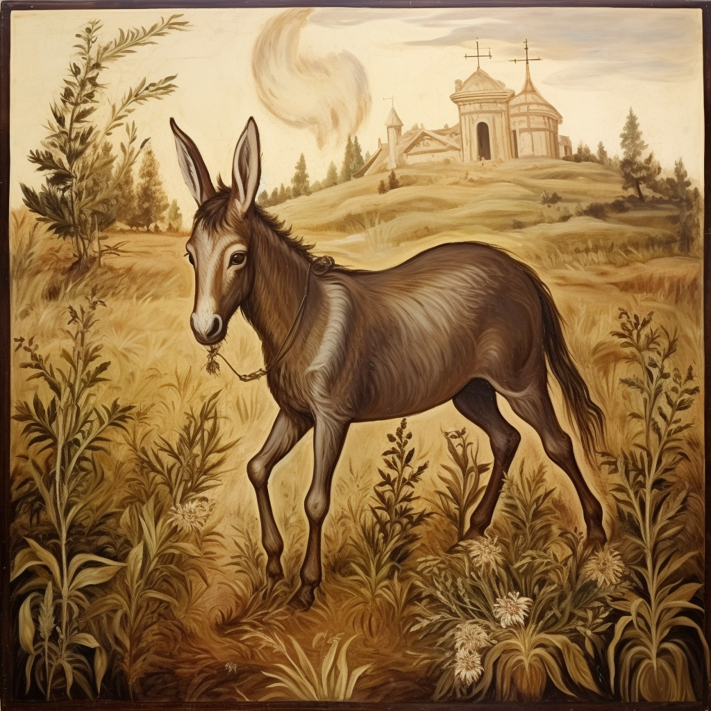 Donkey in Byzantine Hagiography Style